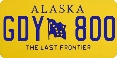 AK license plate GDY800