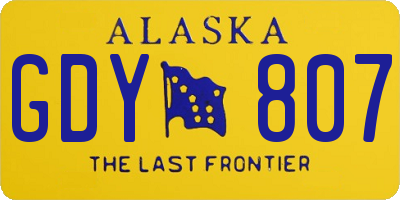 AK license plate GDY807