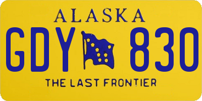 AK license plate GDY830