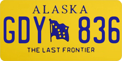AK license plate GDY836