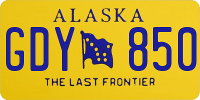 AK license plate GDY850