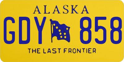 AK license plate GDY858