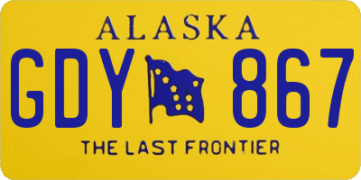 AK license plate GDY867