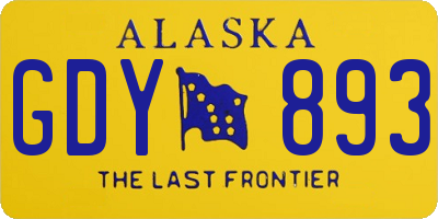AK license plate GDY893