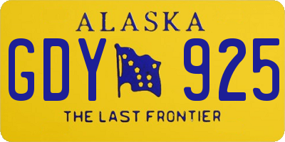AK license plate GDY925
