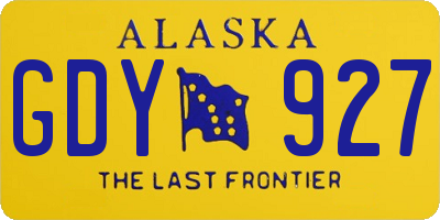 AK license plate GDY927