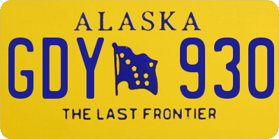 AK license plate GDY930