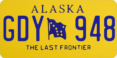 AK license plate GDY948