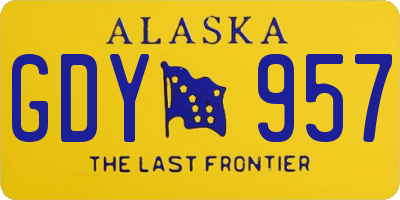 AK license plate GDY957