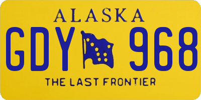 AK license plate GDY968