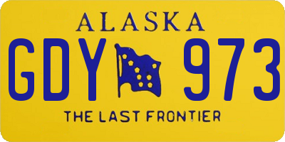 AK license plate GDY973
