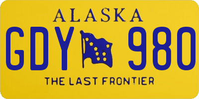 AK license plate GDY980