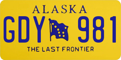 AK license plate GDY981