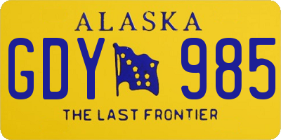 AK license plate GDY985