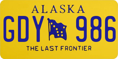 AK license plate GDY986