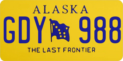 AK license plate GDY988
