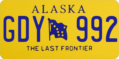 AK license plate GDY992