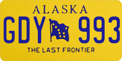 AK license plate GDY993