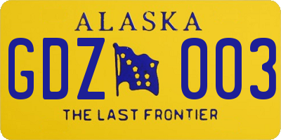 AK license plate GDZ003