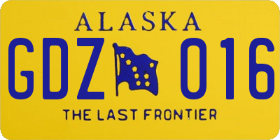 AK license plate GDZ016