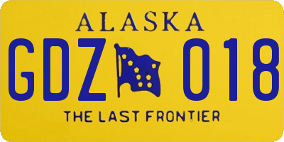 AK license plate GDZ018