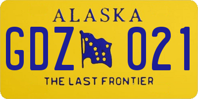AK license plate GDZ021