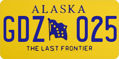 AK license plate GDZ025