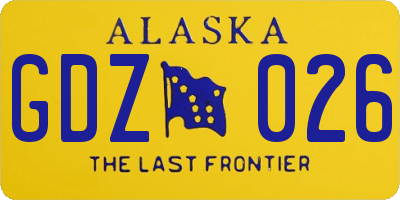 AK license plate GDZ026