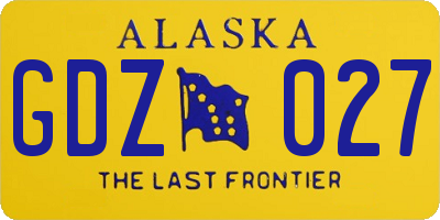 AK license plate GDZ027