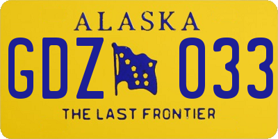 AK license plate GDZ033
