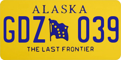 AK license plate GDZ039