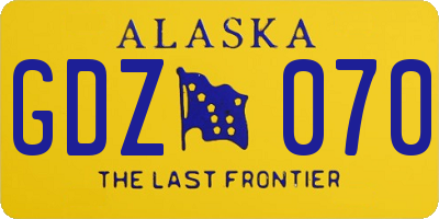 AK license plate GDZ070