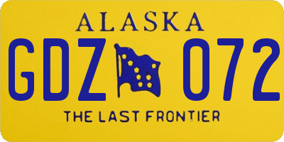 AK license plate GDZ072
