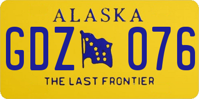 AK license plate GDZ076