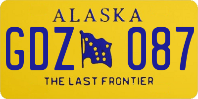 AK license plate GDZ087