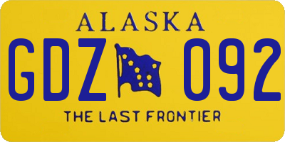AK license plate GDZ092