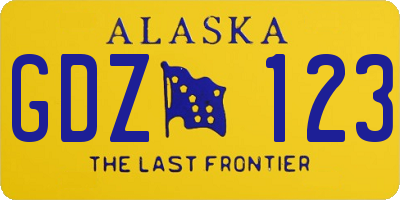 AK license plate GDZ123