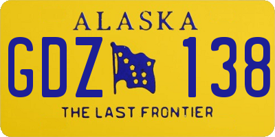 AK license plate GDZ138
