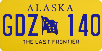 AK license plate GDZ140