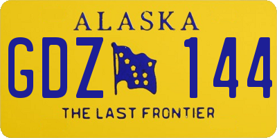 AK license plate GDZ144