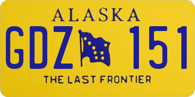 AK license plate GDZ151