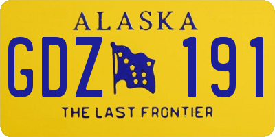 AK license plate GDZ191