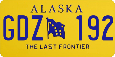 AK license plate GDZ192