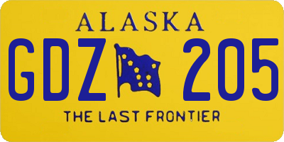 AK license plate GDZ205