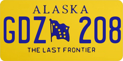 AK license plate GDZ208