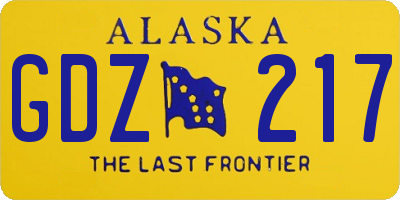 AK license plate GDZ217