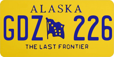 AK license plate GDZ226