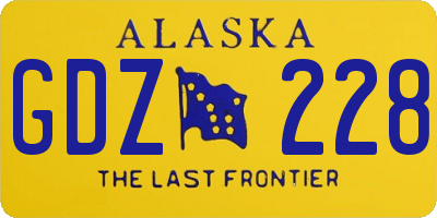 AK license plate GDZ228