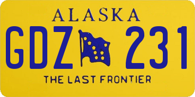 AK license plate GDZ231