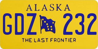 AK license plate GDZ232